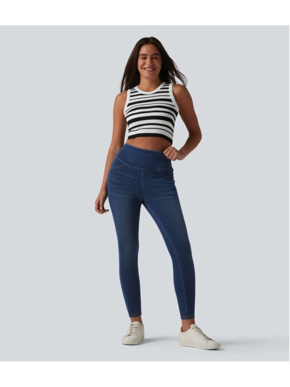 Halara Flex™ High Waisted Tummy Control Butt Lifting Denim Leggings Small - Picture 4 of 12